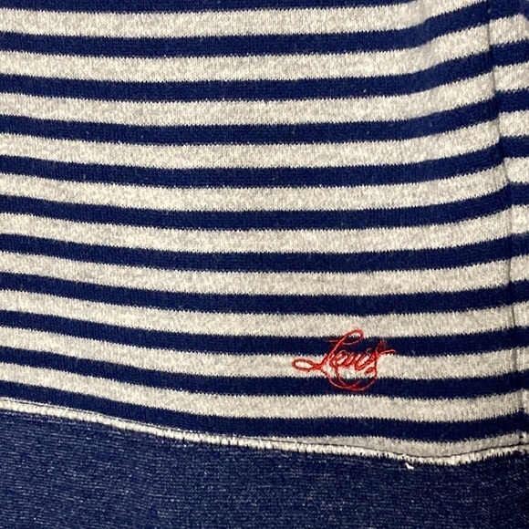 Levi’s | Blue Gray Striped Sweatshirt Logo Crew Neck XL - Picture 3 of 6